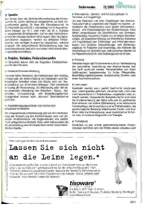 Vorschauseite 3: Fördervereine von Krankenhäusern Eine Bestandsaufnahme