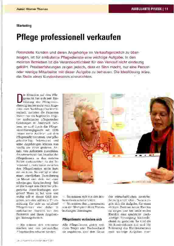 Vorschauseite 1: Pflege professionell verkaufen