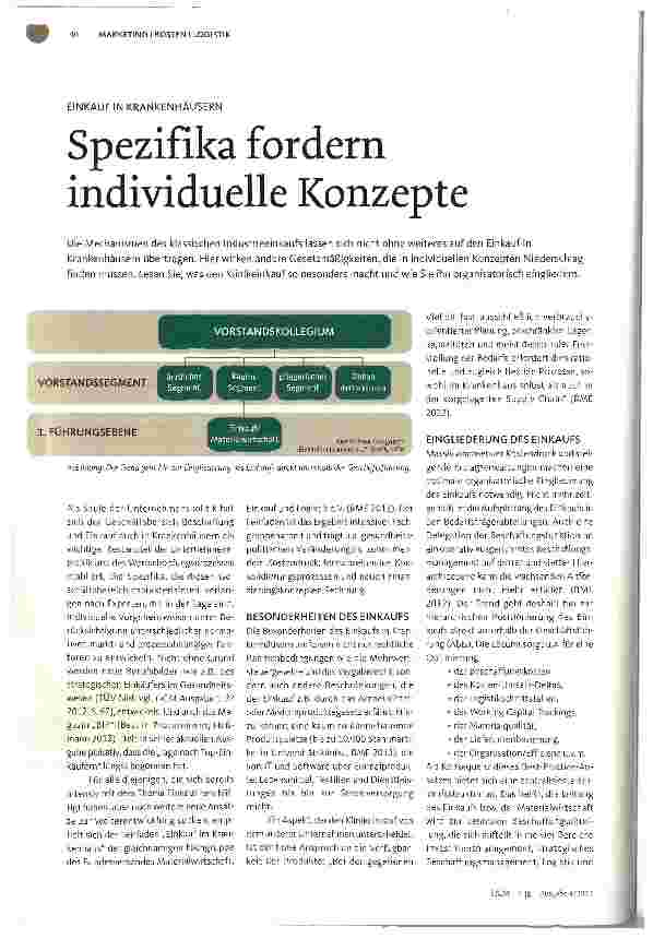 Vorschauseite 1: Spezifika fordern individuelle Konzepte