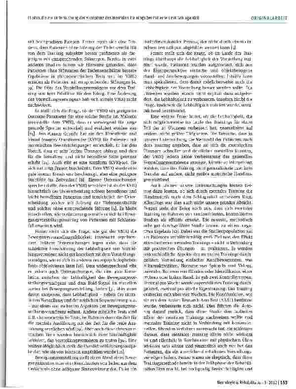 Vorschauseite 5: Pilotstudie zur Untersuchung der Akzeptanz des mentalen Trainings bei Patienten mit Schlaganfall