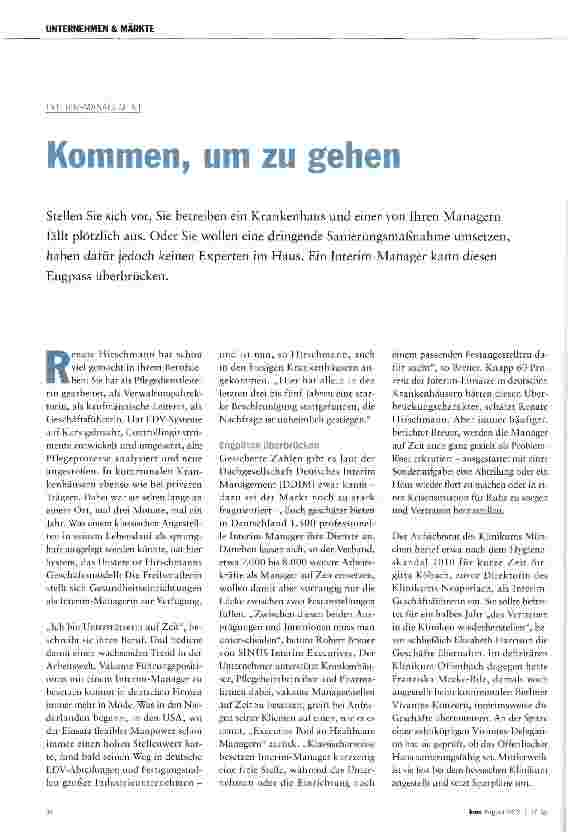 Vorschauseite 1: Kommen, um zu gehen