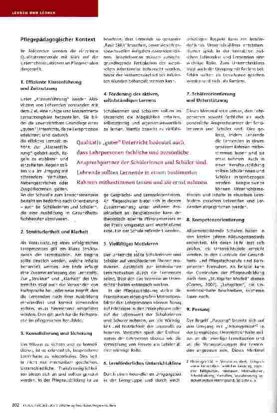 Vorschauseite 2: Guter Unterricht an Pflegeschulen