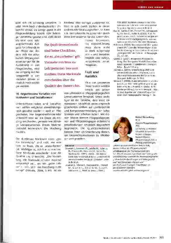 Vorschauseite 3: Guter Unterricht an Pflegeschulen