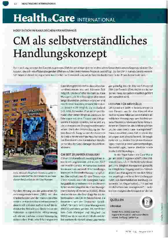Vorschauseite 1: CM als selbstverständliches Handlungskonzept