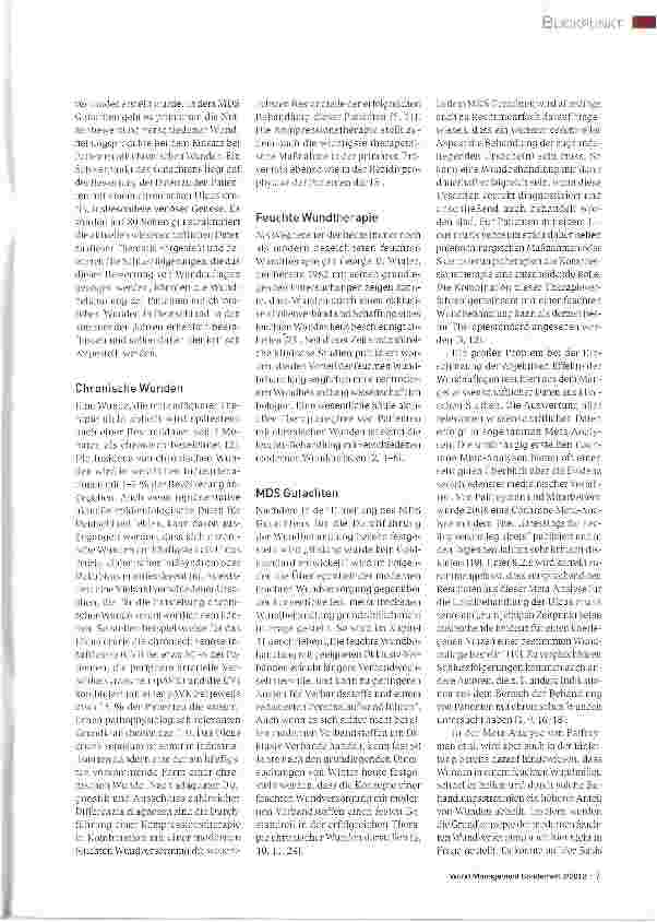 Vorschauseite 2: Evidenz-basierte Medizin versus Best Practice:Wie entwickelt sich die Behandlung des chronischen Ulcus cruris in Deutschland?
