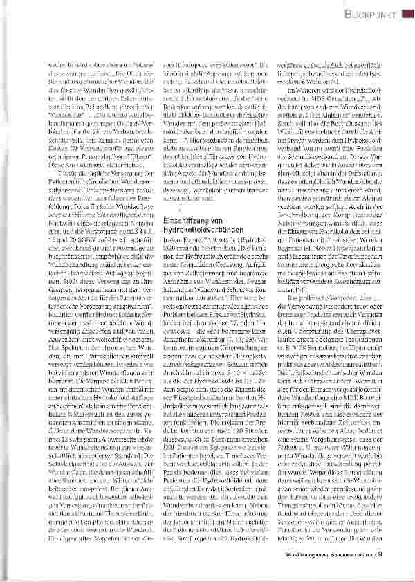 Vorschauseite 4: Evidenz-basierte Medizin versus Best Practice:Wie entwickelt sich die Behandlung des chronischen Ulcus cruris in Deutschland?
