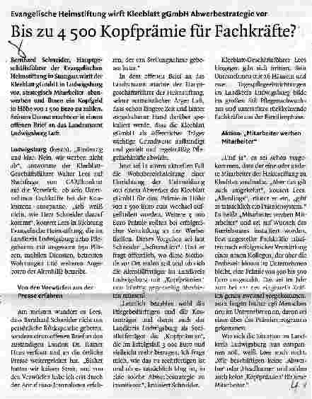 Vorschauseite 1: Bis zu 4 500 Kopfprämie für Fachkräfte?