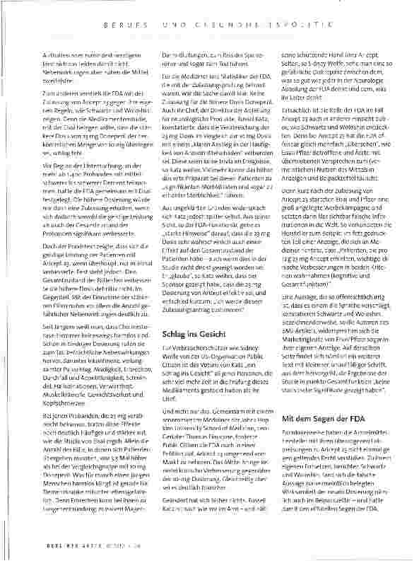 Vorschauseite 2: Kognitive Defizite bei der FDA