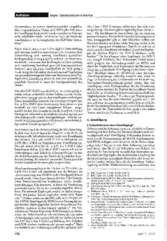 Vorschauseite 5: Datenschutzrechtliche Anforderungen an den klinischen Aufbau und Betrieb von Biomaterialbanken
