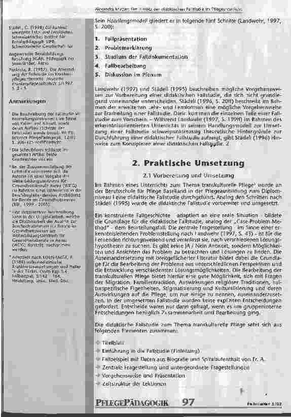 Vorschauseite 5: Der Einsatz der didaktischen Fallstudie im Pflegeunterricht Eine theoretische und praktische Bearbeitung