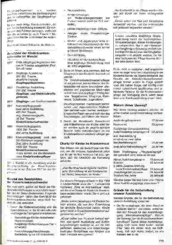 Vorschauseite 2: Die dreijährige Grundausbildung in der Kinderkrankenpflege muß erhalten bleiben