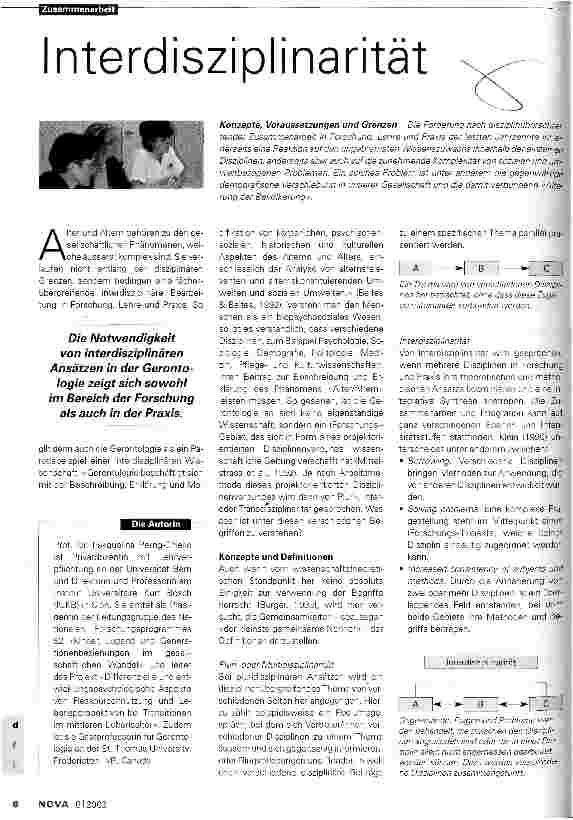 Vorschauseite 1: Interdisziplinärität