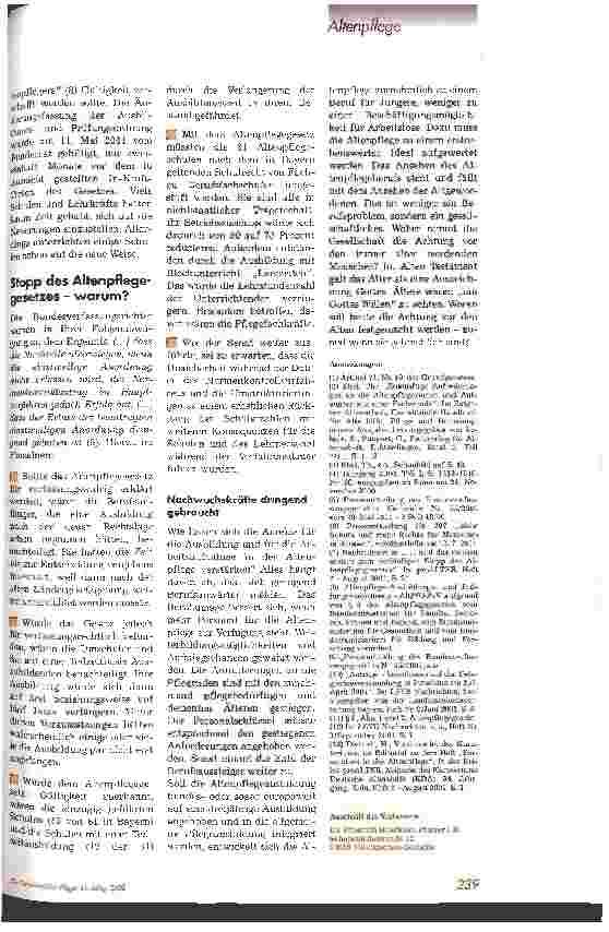 Vorschauseite 4: Altenpflegeausbildung - Quo vadis?