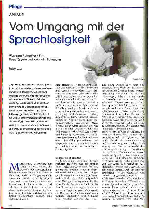 Vorschauseite 1: Vom Umgang mit der Sprachlosigkeit