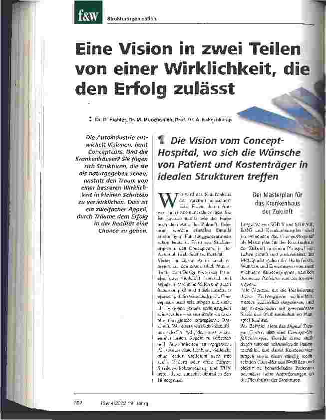 Vorschauseite 1: Eine Vision in zwei Teilen von einer Wirklichkeit, die den Erfolg zulässt