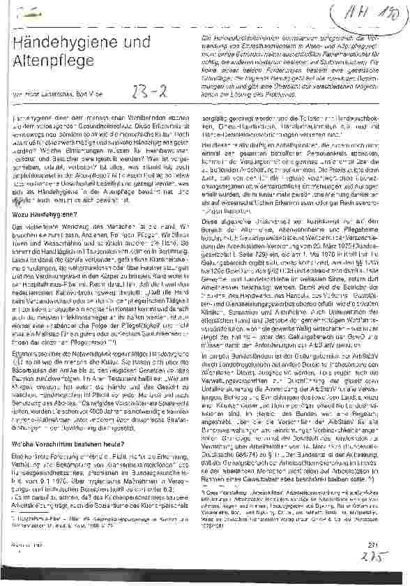 Vorschauseite 1: Händehygiene und Altenpflege
