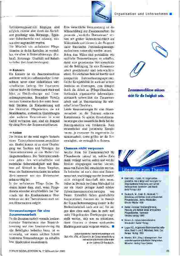 Vorschauseite 4: Zusammenschlüsse ja, Schnellschüsse nein
