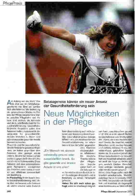 Vorschauseite 1: Neue Möglichkeiten in der Pflege
