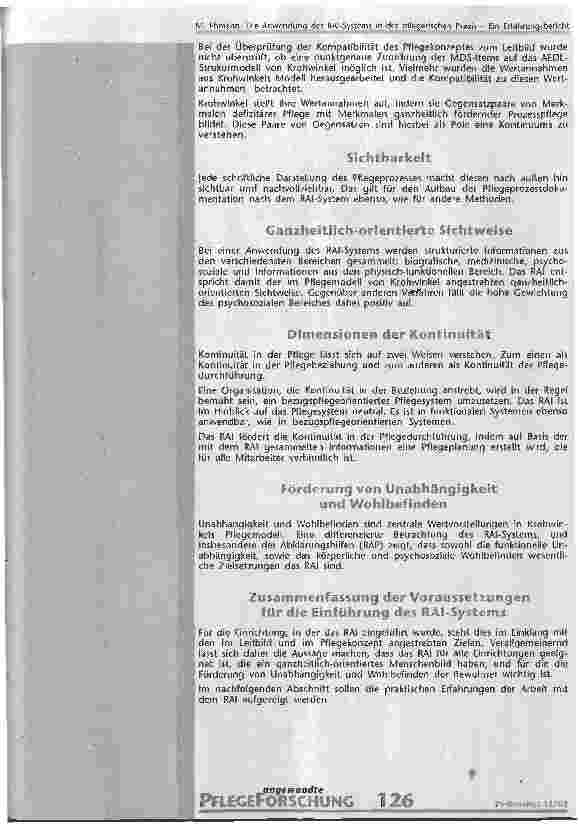 Vorschauseite 3: Die Anwendung des RAI-Systems in der pflegerischen Praxis Ein Erfahrungsbericht