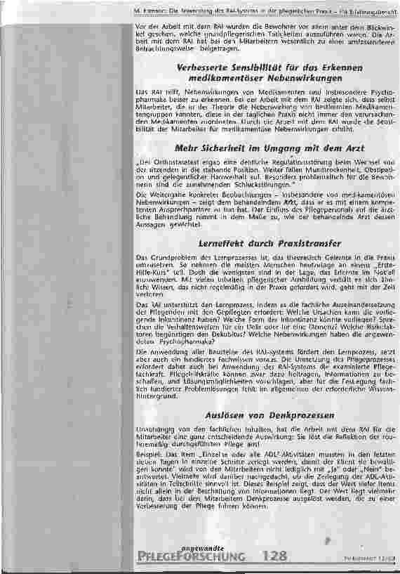 Vorschauseite 5: Die Anwendung des RAI-Systems in der pflegerischen Praxis Ein Erfahrungsbericht