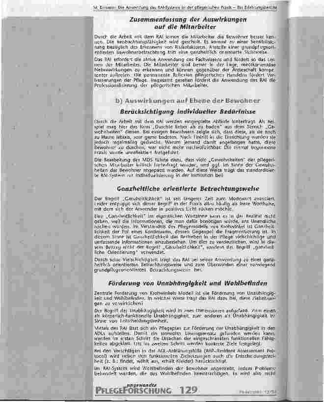 Vorschauseite 6: Die Anwendung des RAI-Systems in der pflegerischen Praxis Ein Erfahrungsbericht