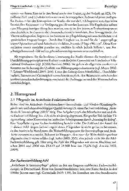 Vorschauseite 3: Besteht Bedarf an einer grundständigen Berufsausbildung für den Anästhesie-Funktionsdienst?