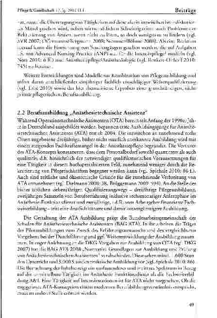Vorschauseite 5: Besteht Bedarf an einer grundständigen Berufsausbildung für den Anästhesie-Funktionsdienst?