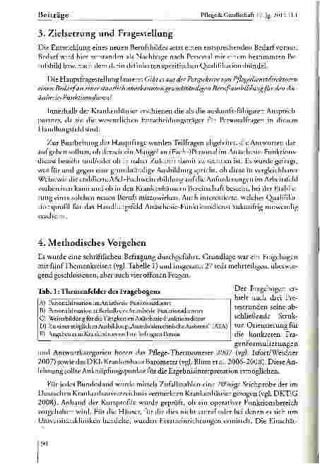 Vorschauseite 6: Besteht Bedarf an einer grundständigen Berufsausbildung für den Anästhesie-Funktionsdienst?
