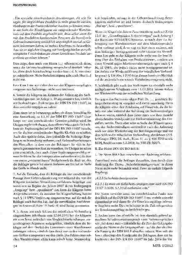 Vorschauseite 5: Werbung mit Normkonformität von Medizinprodukten Hinweis auf Handhabungsrisiken in der Gebrauchsanweisung §3 Nr. 18, §6, §7, §8 MPG