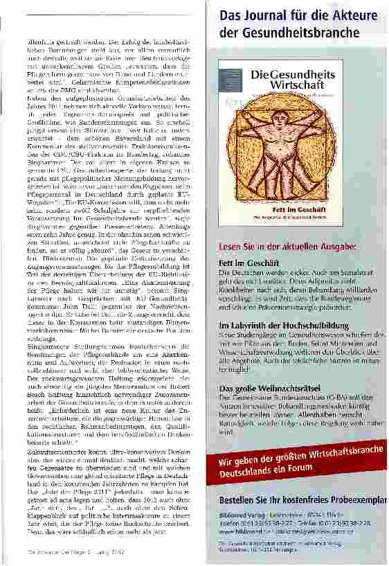 Vorschauseite 2: 12 Monate der Pflege gewidmet