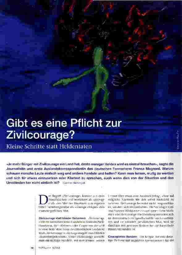 Vorschauseite 1: Gibt es eine Pflicht zur Zivilcourage?