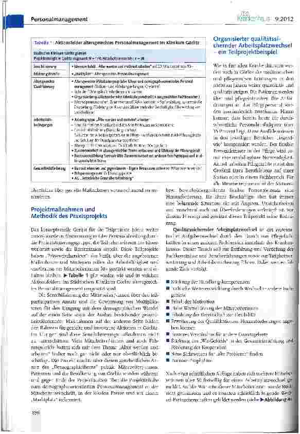 Vorschauseite 3: Altersgerechtes Personalmanagement im Städtischen Klinikum GörlitzNutzen für HR-Strategien