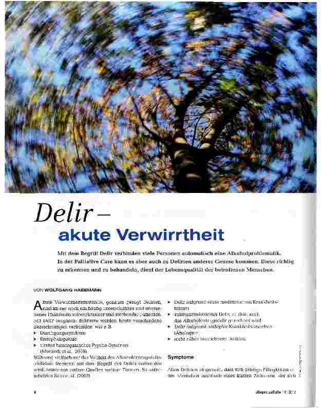 Vorschauseite 1: Delir - akute Verwirrtheit