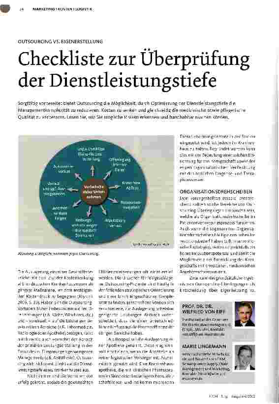 Vorschauseite 1: Checkliste zur Überprüfung der Dienstleistungstiefe