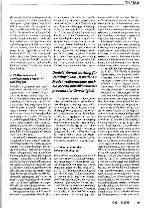 Vorschauseite 4: Faire Entscheidungsprozesse und Gerechtigkeit in der Gesundheitsversorgung:das Beispiel von Norman Daniels AccountablityforReasonableness