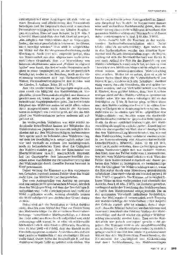 Vorschauseite 3: Wahlanfechtung wegen nicht wählbaren Bewerbers