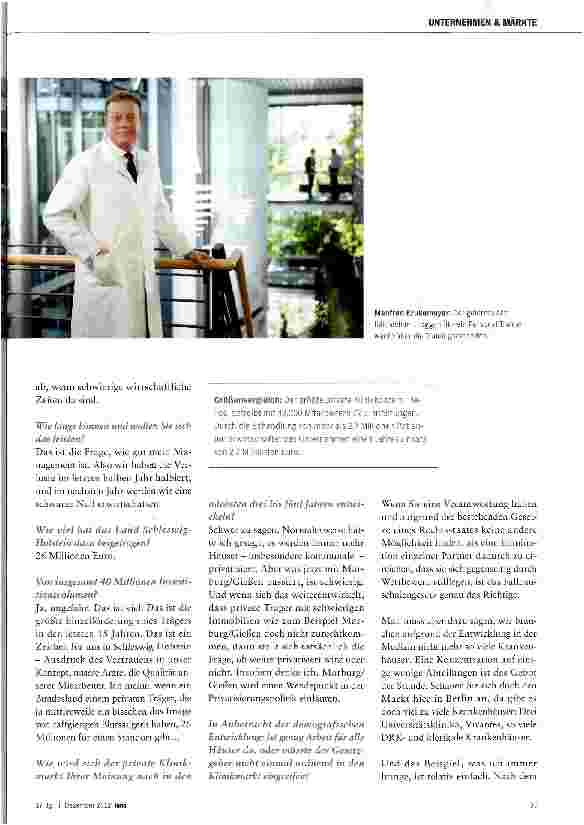 Vorschauseite 2: „Wir brauchen weniger Krankenhäuser