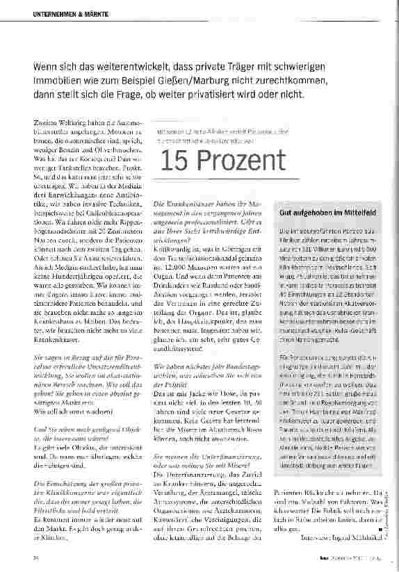 Vorschauseite 3: „Wir brauchen weniger Krankenhäuser