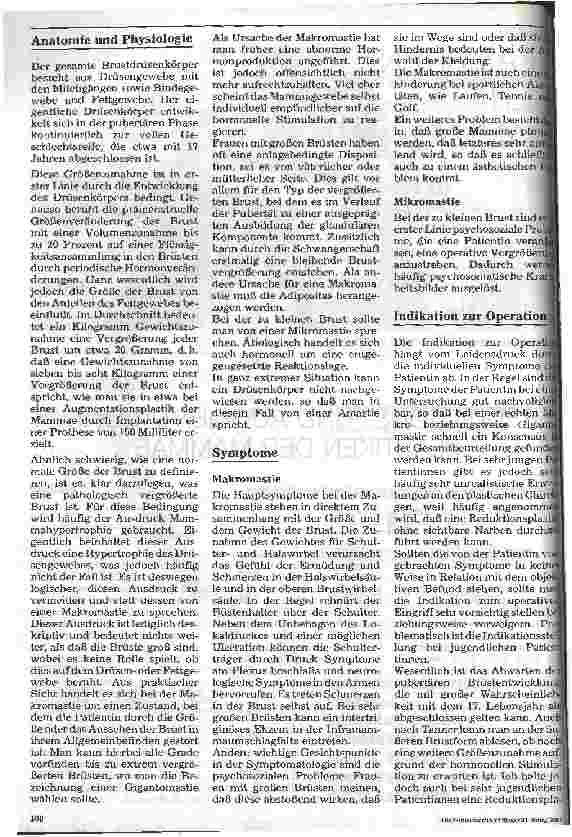 Vorschauseite 2: Reduktionsund Augmentationsplastiken der Mammae