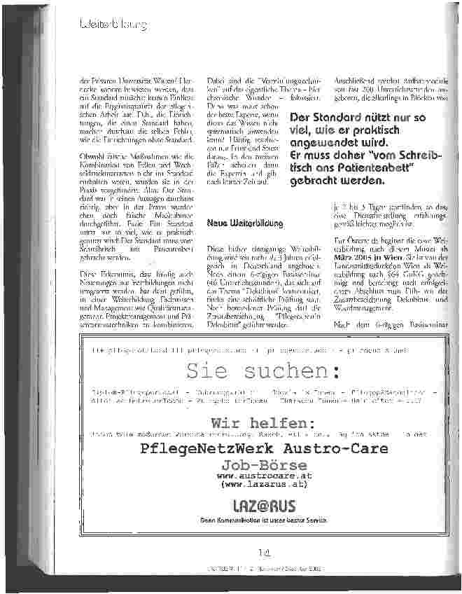 Vorschauseite 3: Erster nationaler Expertenstandard Dekubitusprophylaxe