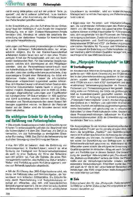 Vorschauseite 2: Patientenpfade im Krankenhaus München-Schwabing (KMS)