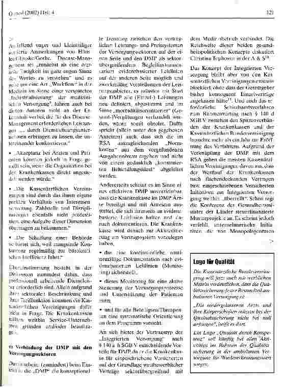 Vorschauseite 5: Qualität und Wirtschaftlichkeit durch Disease-Management-Programme in der GKV