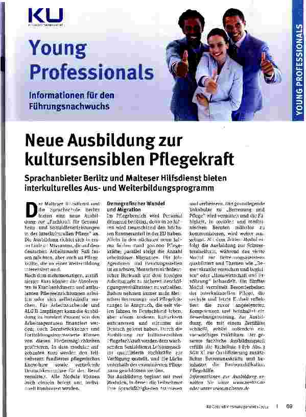 Vorschauseite 1: Neue Ausbildung zur kultursensiblen Pflegekraft