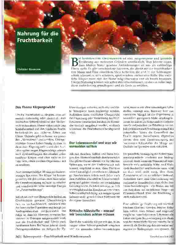 Vorschauseite 1: Nahrung für die Fruchtbarkeit