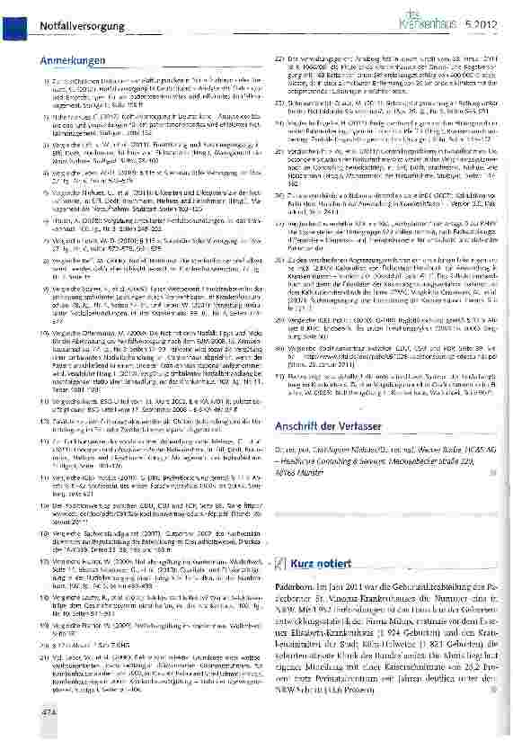 Vorschauseite 5: Unzureichende Berücksichtigung der Notfallversorgung im DRC-System