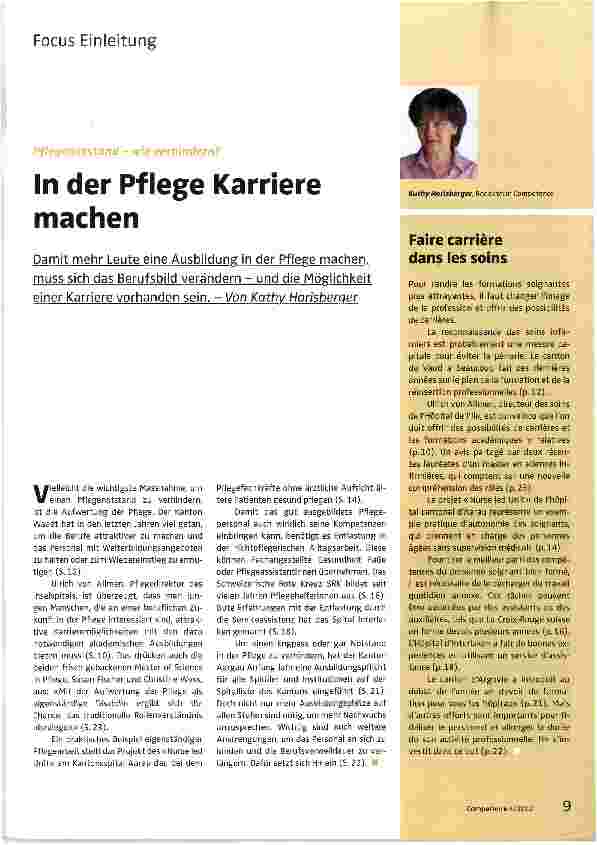 Vorschauseite 1: In der Pflege Karriere machen