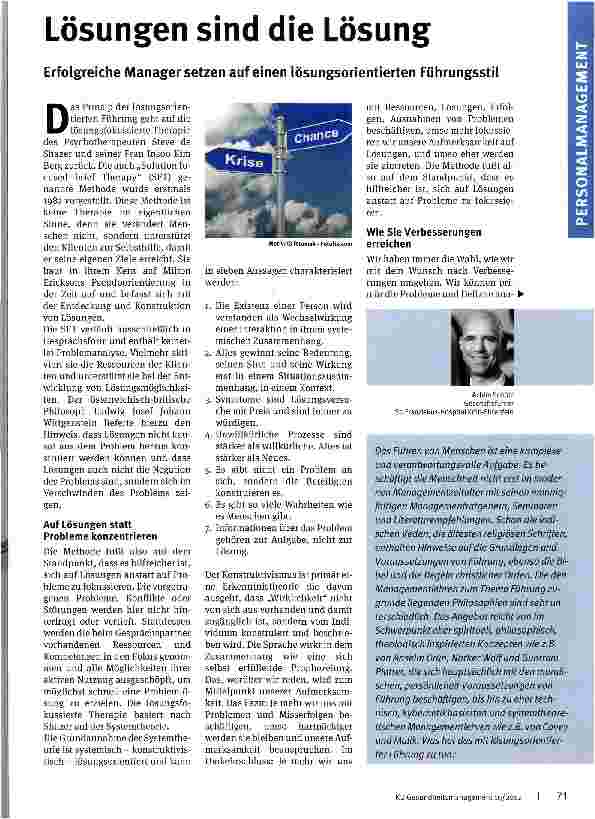 Vorschauseite 1: Lösungen sind die Lösung