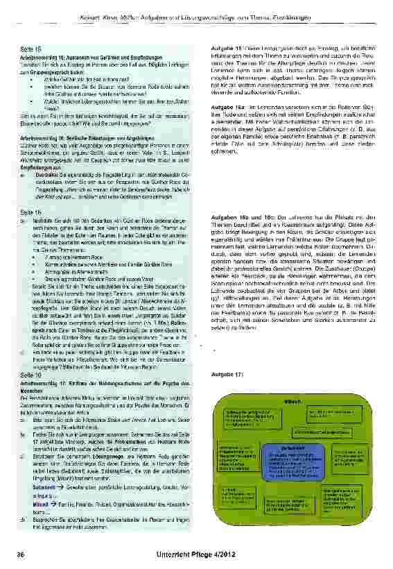 Vorschauseite 6: Aufgaben und Lösungsvorschläge zum Thema: Essstörungen