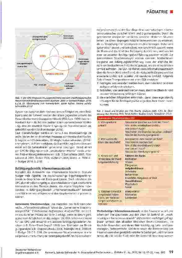 Vorschauseite 3: Occupational Performance Coaching (OPC) -Eine ergotherapeutische Intervention für die klientenzentrierte Elternarbeit