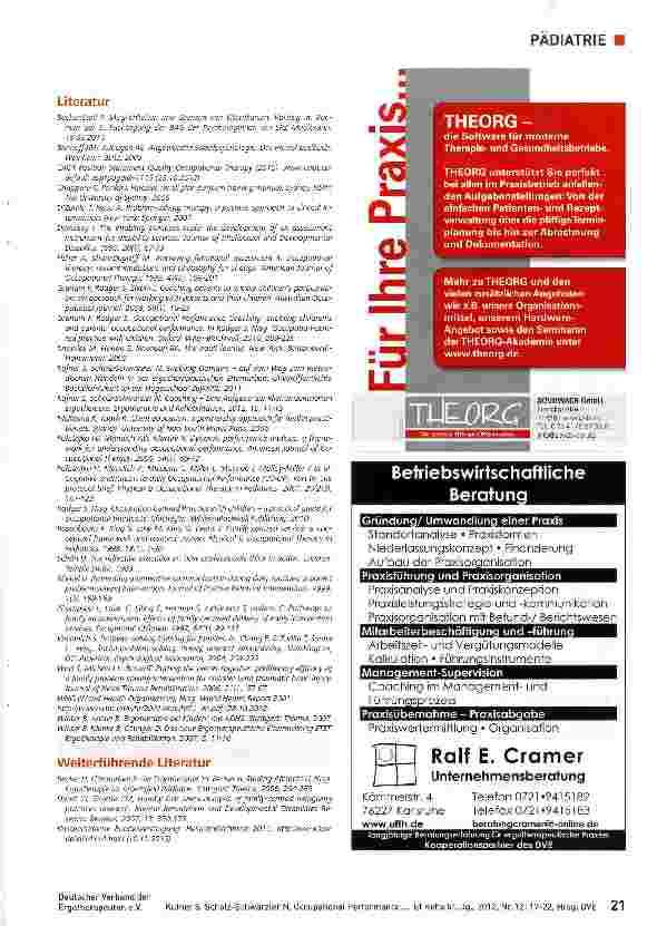 Vorschauseite 5: Occupational Performance Coaching (OPC) -Eine ergotherapeutische Intervention für die klientenzentrierte Elternarbeit